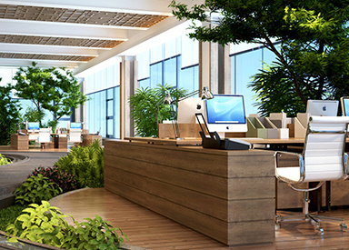 Office interior rendering